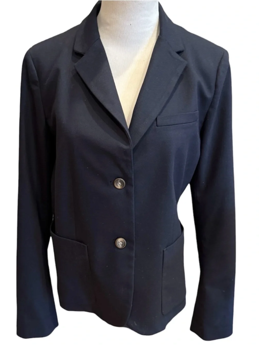 Gap Navy Blue Academy Blazer Jacket Striped Lining 12 Sporty Preppy Classic